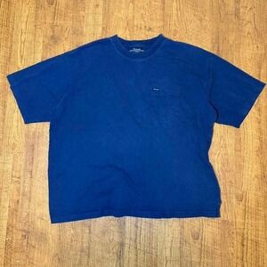 Faconnable Mens Navy Blue Cotton Pocket T-Shirt XL Short Sleeve Made in Portugal